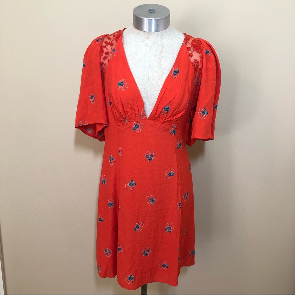 Free People Red Floral Dress